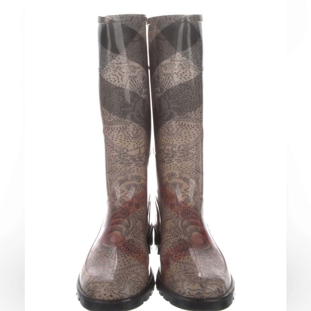New Burberry Rubber Mid-Calf Rain Boots